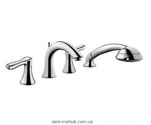 Смеситель двухвентильный на борт ванны с душем Kludi коллекция Amphora хром 544240575