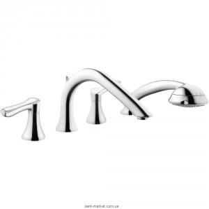 Смеситель двухвентильный на борт ванны с душем Kludi коллекция Amphora хром 544250575