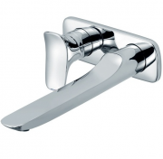 Смеситель для раковины однорычажный настенный скрытый Kludi коллекция Ambienta хром 532450575