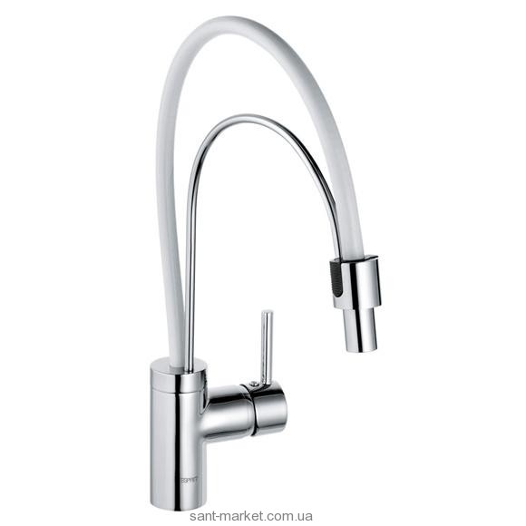 Смеситель для кухни с выдвижной лейкой Kludi E2 однорычажный белый-хром 568599140