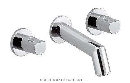 Смеситель для раковины двухвентильный настенный скрытый Kludi коллекция New Waves хром 571460530