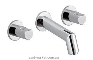 Смеситель для раковины двухвентильный настенный скрытый Kludi коллекция New Waves хром 571460530