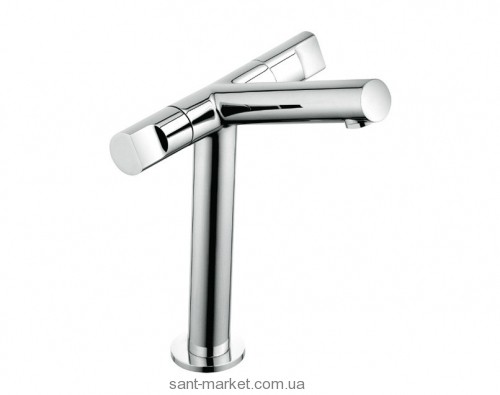 Змішувач для раковини двухвентильний високий Kludi колекція New Waves хром 571240530