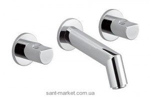 Смеситель для раковины двухвентильный настенный скрытый Kludi коллекция New Waves хром 571450530