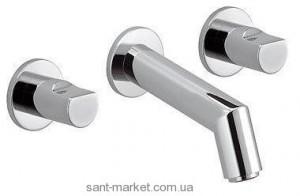 Смеситель для раковины двухвентильный настенный скрытый Kludi коллекция New Waves хром 571440530