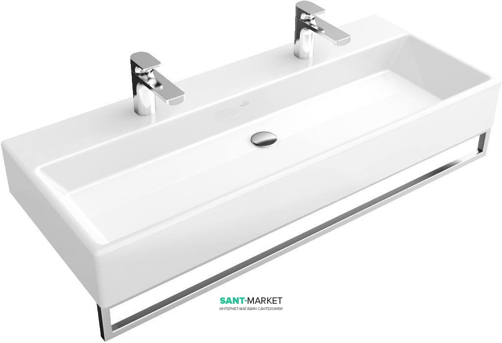 Раковина для ванной подвесная двойная с вешалкой Villeroy&Boch коллекция Memento белая 5133A301