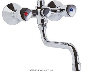 Змішувач двохвентильний для ванни з довгим виливом Kludi колекція Standard хром 251010515
