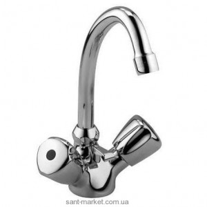 Смеситель для раковины двухвентильный с донным клапаном высокий Kludi Standard хром 210620515