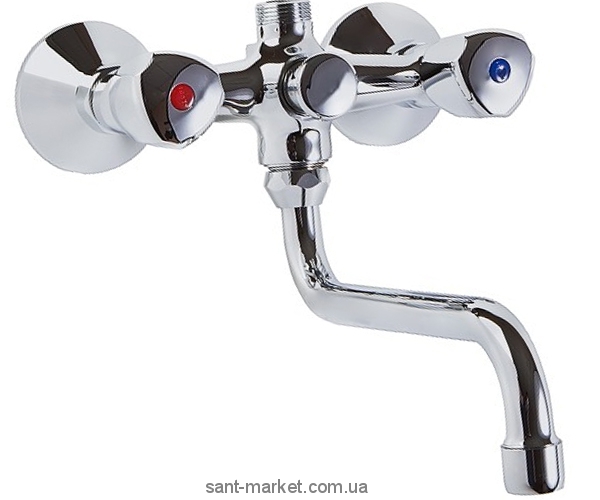Смеситель двухвентильный для ванны с длинным изливом Kludi коллекция Standard хром 251010515