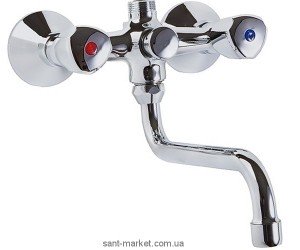 Смеситель двухвентильный для ванны с длинным изливом Kludi коллекция Standard хром 251010515