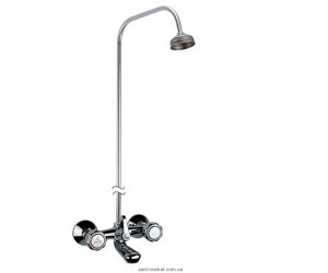 Смеситель для ванной с душем-стойкой двухвентильный Fiore Astro хром 140200DS