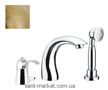 Смеситель однорычажный на борт ванны с душем Fiore коллекция Jafar бронза 47ZZ5105