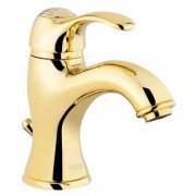 Смеситель для раковины однорычажный с донным клапаном Fiore Jafar хром/золото 47GO5221