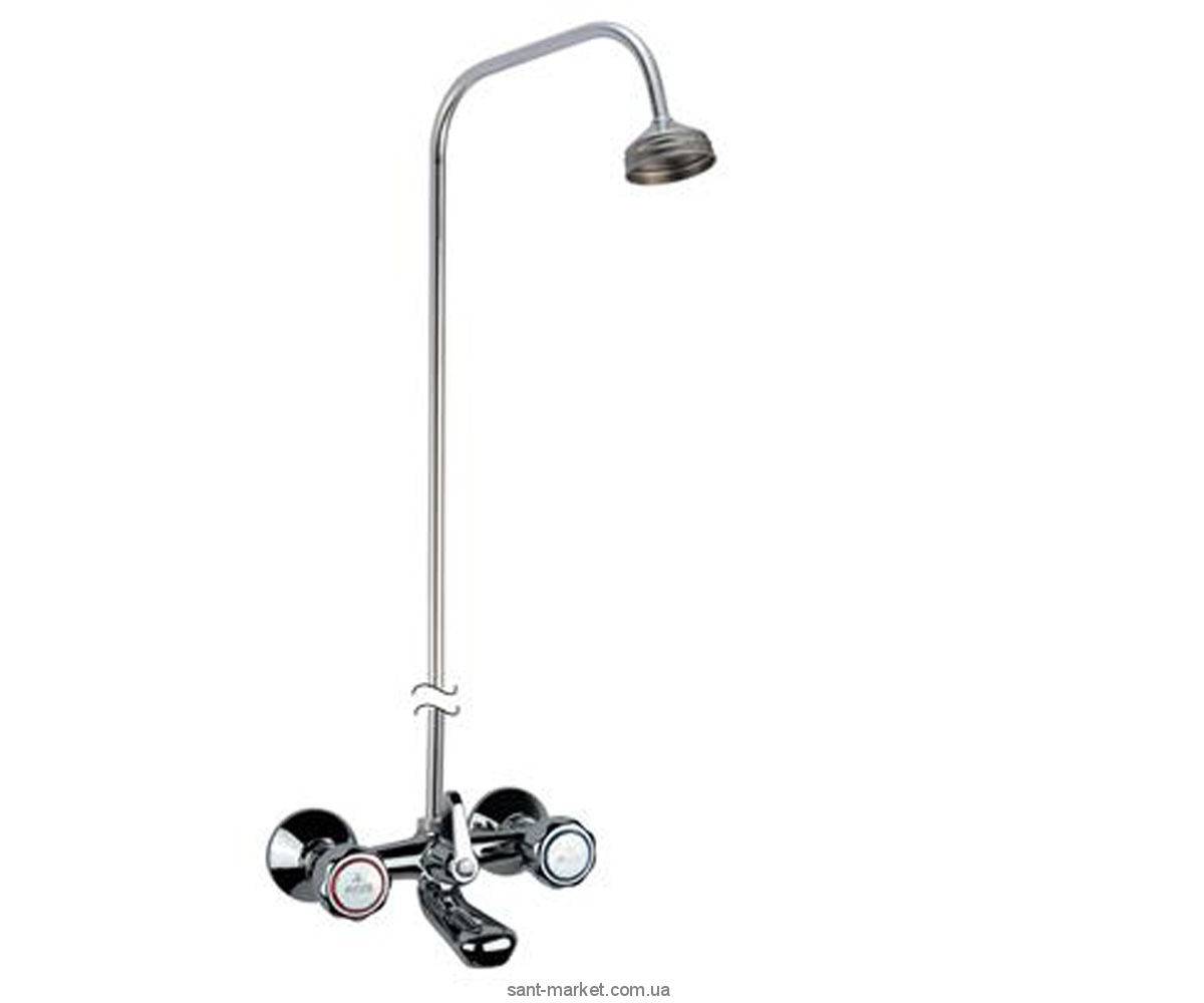 Смеситель для ванной с душем-стойкой двухвентильный Fiore Astro хром 140200DS