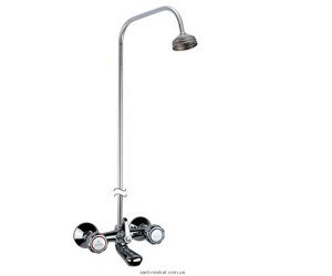Смеситель для ванной с душем-стойкой двухвентильный Fiore Astro хром 140200DS