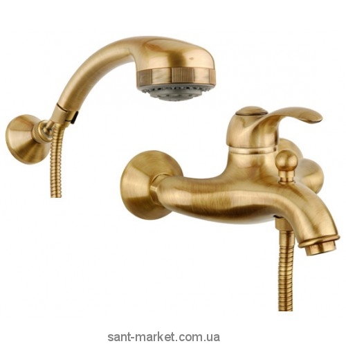 Змішувач одинважільний для ванни з душем Fiore колекція Jafar бронза 47ZZ5103