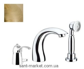 Змішувач одинважільний на борт ванни з душем Fiore колекція Jafar бронза 47ZZ5105