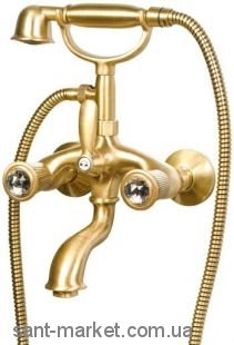 Змішувач двохвентильний зі Сваровські з душем Fiore Margot Venere-Sky бронза 12Z61000