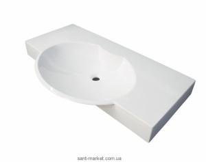 Раковина для ванної на тумбу умивальник-стільниця Буль-Буль колекція Carme біла 3409101