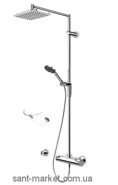 Змішувач для душу настінний двухвентильний з термостатом Oras Optima з душовим набором хром 7192U