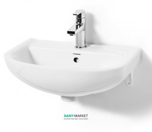 Раковина для ванної підвісна напівкругла Svedbergs колекція Twin біла 9091