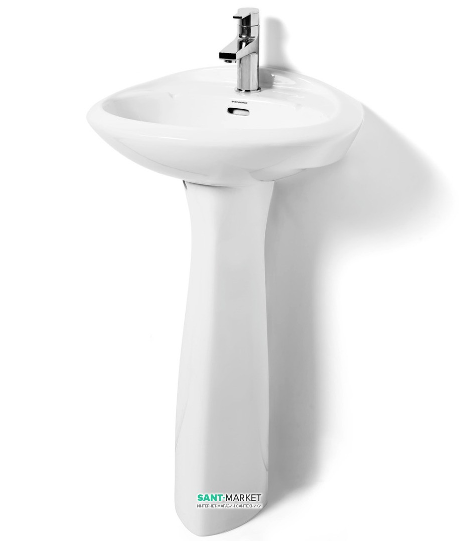 Раковина для ванной на пьедестал Svedbergs коллекция Twin белая 9005