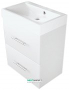 Тумба подвесная Буль-Буль Crete 543х360х704 с раковиной UM-550 искусственный камень белый 12305512200