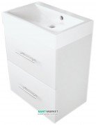 Тумба подвесная Буль-Буль Crete 543х360х704 с раковиной UM-550 искусственный камень белый 12305512200