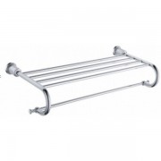 Полочка для ванной Kraus Frida с держателем для полотенец латунь хром KEA-15542CH 