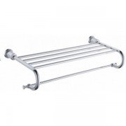 Полочка для ванной Kraus Frida с держателем для полотенец латунь хром KEA-15542CH 