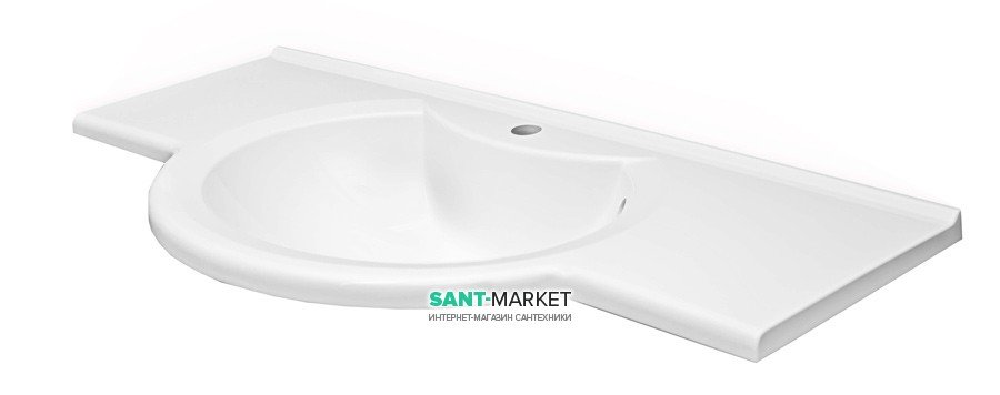 Раковина для ванной на тумбу умывальник-столешница Буль-Буль коллекция Lena белая 1410101