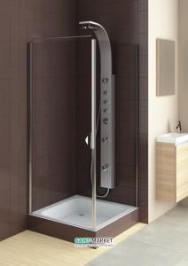 Душові двері в нішу Aquaform Glass 5 скляна орні 90х185 06371