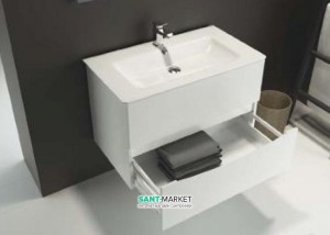 Тумба з раковиною Bretta Aragon підвісна білий 80х43.3х52 SM0160W + 10140