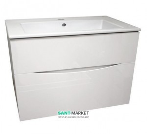 Тумба с раковиной Bretta Aragon подвесная 80х43.3х52 белая SM0180W + 10139