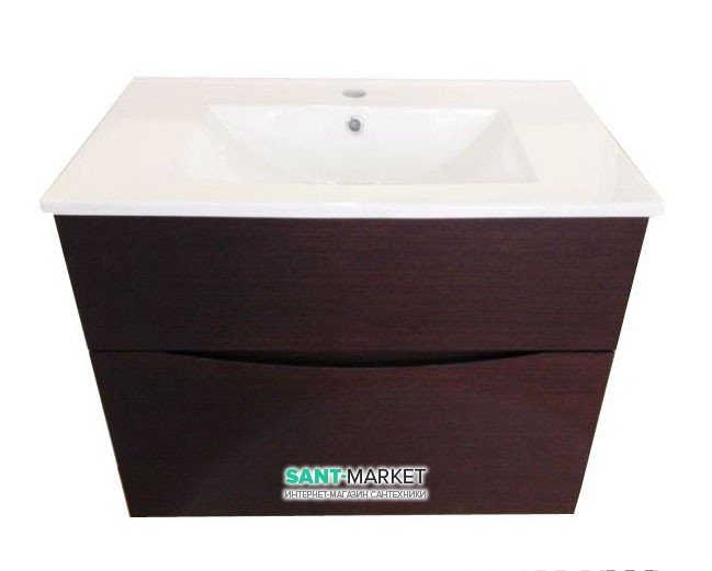 Тумба с раковиной Bretta Aragon подвесная 80х43.3х52 венге SM0180WN + 10139