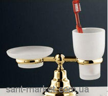 F.L.A.B CANOVA Держатель мыльницы/стакана настольный матовое стекло  золото 349ORO*