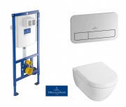 Унитаз подвесной Villeroy&Boch коллекция Subway 2.0 56001001+9M68S101 + Инсталляция ViConnect 92246100 + Кнопка смыва 92249061