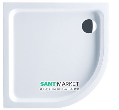 Душовий піддон акриловий чверть кола Villeroy & Boch O.NOVO 90x90х6 білий UDA0906DEN4V-01
