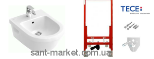 TECE Застенный модуль для установки биде +Биде подвесное Omnia Architectura