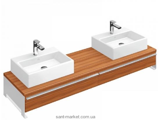 Тумба под две раковины Villeroy&Boch Shape подвесная 165x50х23 коричневая C515EHEH