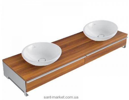 Тумба под две раковины Villeroy&Boch Shape подвесная 165x50х23 коричневая  A679EHEH