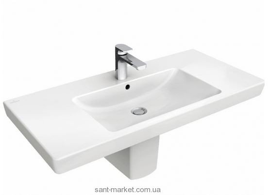 Раковина для ванной подвесная умывальник-столешница Villeroy&Boch коллекция Subway 2.0 белая 7175A001