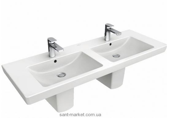 Раковина для ванної підвісна подвійна Villeroy & Boch колекція Subway 2.0 біла 7175D101