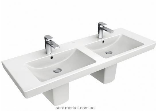 Раковина для ванной подвесная двойная Villeroy&Boch коллекция Subway 2.0 белая 7175D101