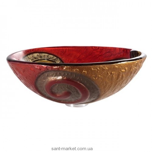 Раковина для ванної накладна Kraus червоно-жовта GV-620-17mm