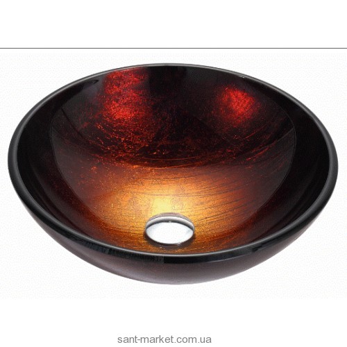 Раковина для ванной накладная Kraus бордово-черная GV-682-12mm