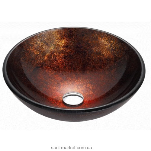 Раковина для ванної накладна Kraus бордово-чорна GV-683-12mm