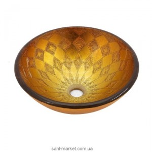Раковина для ванной накладная Kraus коричнево-золотистая GV-691-19mm