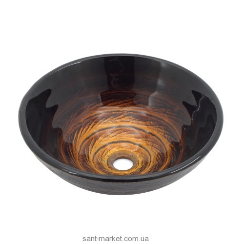 Раковина для ванной накладная Kraus коричнево-золотистая GV-693-19mm