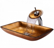 Раковина для ванної накладна скляна Kraus GVR-210-RE-15mm